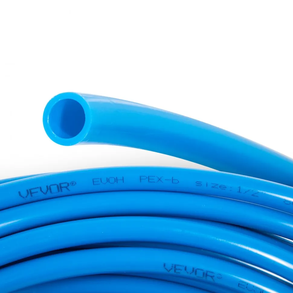 VEVOR Oxygen-Barrier PEX Tubing 300Ft Red + 300Ft Blue 1/2 Inch Radiant Floor PEX Pipe Radiant Heat Floor Heating Plumbing Cold and Hot Water Tubing