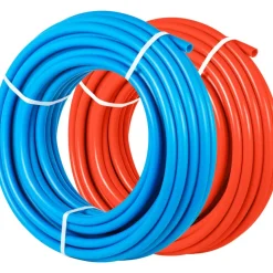 VEVOR Oxygen-Barrier PEX Tubing 300Ft Red + 300Ft Blue 1/2 Inch Radiant Floor PEX Pipe Radiant Heat Floor Heating Plumbing Cold and Hot Water Tubing