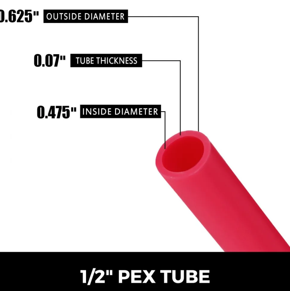 VEVOR Oxygen Barrier PEX Tubing - 1/2 Inch X 900 Feet Tube Coil - EVOH PEX-B Pipe for Residential Commercial Radiant Floor Heating Pex Pipe (1/2" O2-Barrier, 900Ft/Red)