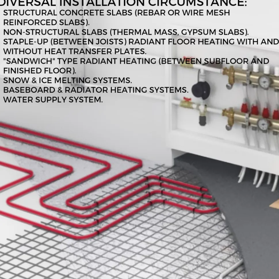 VEVOR Oxygen Barrier PEX Tubing - 1/2 Inch X 900 Feet Tube Coil - EVOH PEX-B Pipe for Residential Commercial Radiant Floor Heating Pex Pipe (1/2" O2-Barrier, 900Ft/Red)