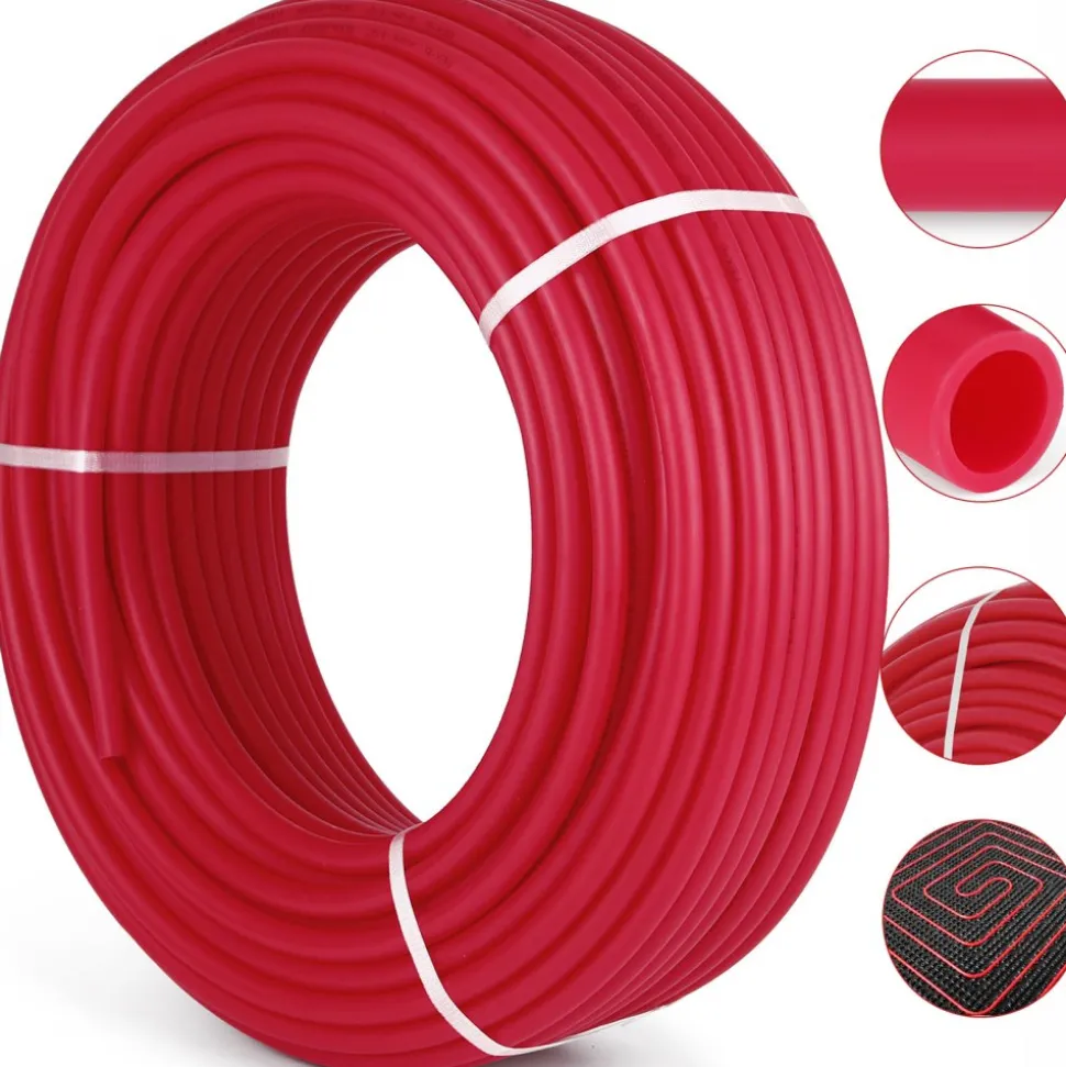 VEVOR Oxygen Barrier PEX Tubing - 1/2 Inch X 900 Feet Tube Coil - EVOH PEX-B Pipe for Residential Commercial Radiant Floor Heating Pex Pipe (1/2" O2-Barrier, 900Ft/Red)