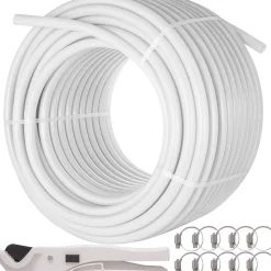 VEVOR Oxygen Non-Barrier PEX Tubing 300 Ft White 3/4 Inch PEX Pipe Radiant Heat Floor EVOH Pex-B Heat Durable Plumbing Flexible for Residential Commercial Heating Plumbing