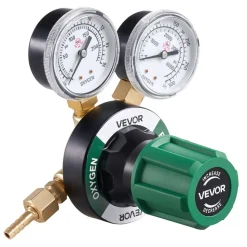 VEVOR Oxygen Regulator, Precise Oxy Regulator, 0-4000PSI Welding Gas Gauge with CGA-540 Inlet Connection & 9/16"-18 RH Outlet Connection, PC Knob Adjustment