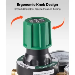 VEVOR Oxygen Regulator, Precise Oxy Regulator, 0-4000PSI Welding Gas Gauge with CGA-540 Inlet Connection & 9/16