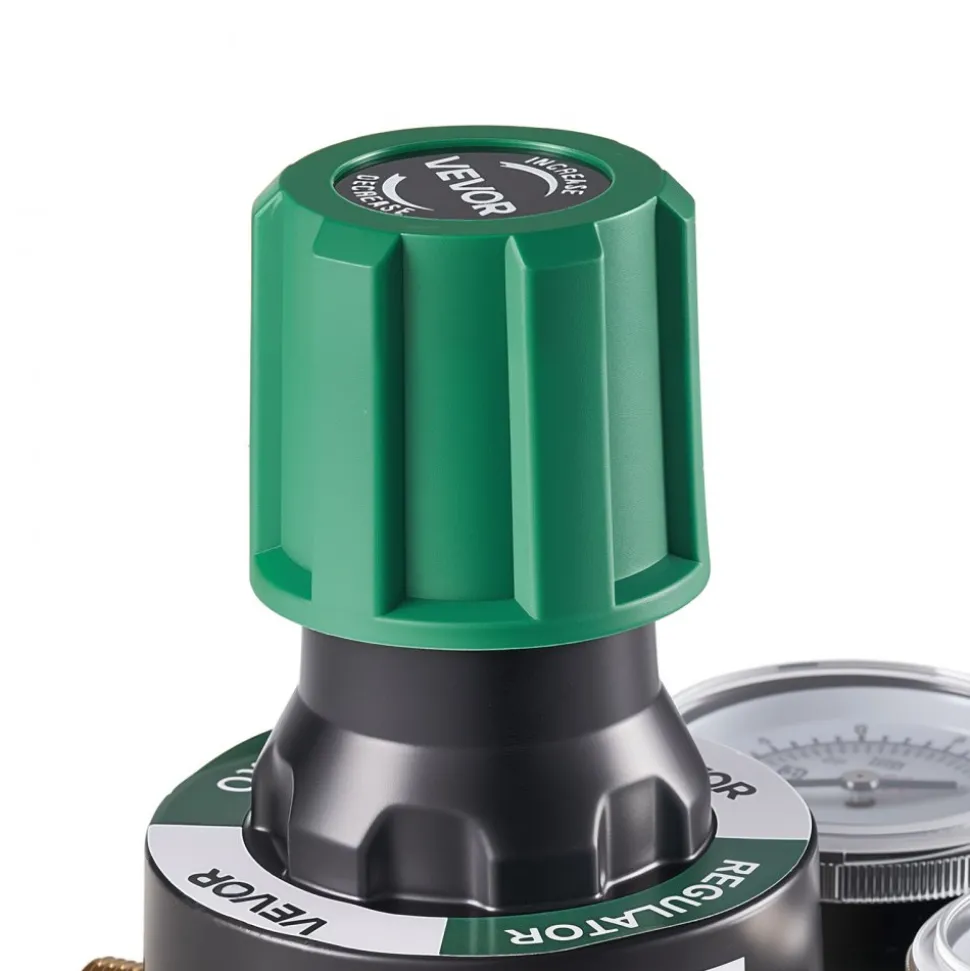 VEVOR Oxygen Regulator, Precise Oxy Regulator, 0-4000PSI Welding Gas Gauge with CGA-540 Inlet Connection & 9/16"-18 RH Outlet Connection, PC Knob Adjustment