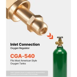 VEVOR Oxygen Regulator, Precise Oxy Regulator, 0-4000PSI Welding Gas Gauge with CGA-540 Inlet Connection & 9/16