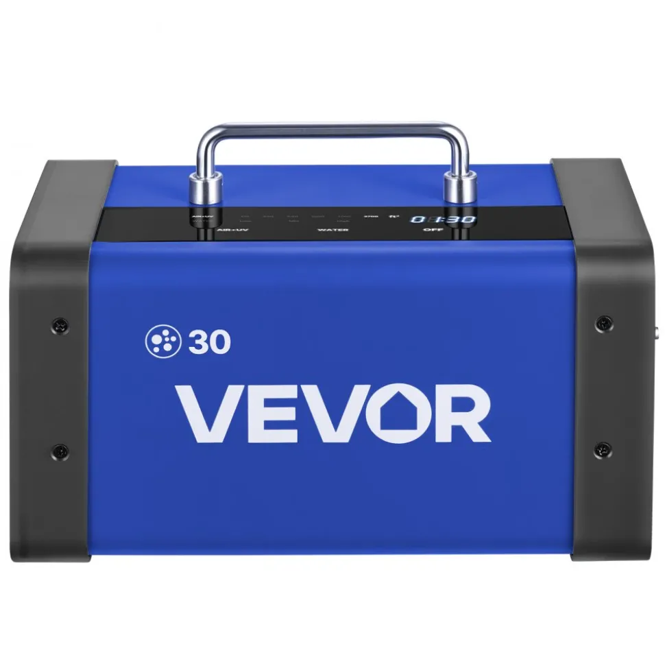 VEVOR Ozone Generator, 30000mg/h Commercial Ozone Machine, with 15s Delayed Start & Dual-Hose Water Mode & LCD Touchscreen, Industrial Deodorizer for Car, Smoke, Home Odors, Up to 2700 sq.ft