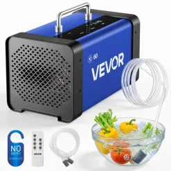 VEVOR Ozone Generator, 60000mg/h Commercial Ozone Machine, with 15s Delayed Start & Dual-Hose Water Mode & LCD Touchscreen, Industrial Deodorizer for Car, Smoke, Home Odors, Up to 4800 sq.ft