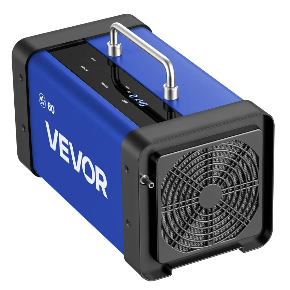 VEVOR Ozone Generator, 60000mg/h Commercial Ozone Machine, with 15s Delayed Start & Dual-Hose Water Mode & LCD Touchscreen, Industrial Deodorizer for Car, Smoke, Home Odors, Up to 4800 sq.ft