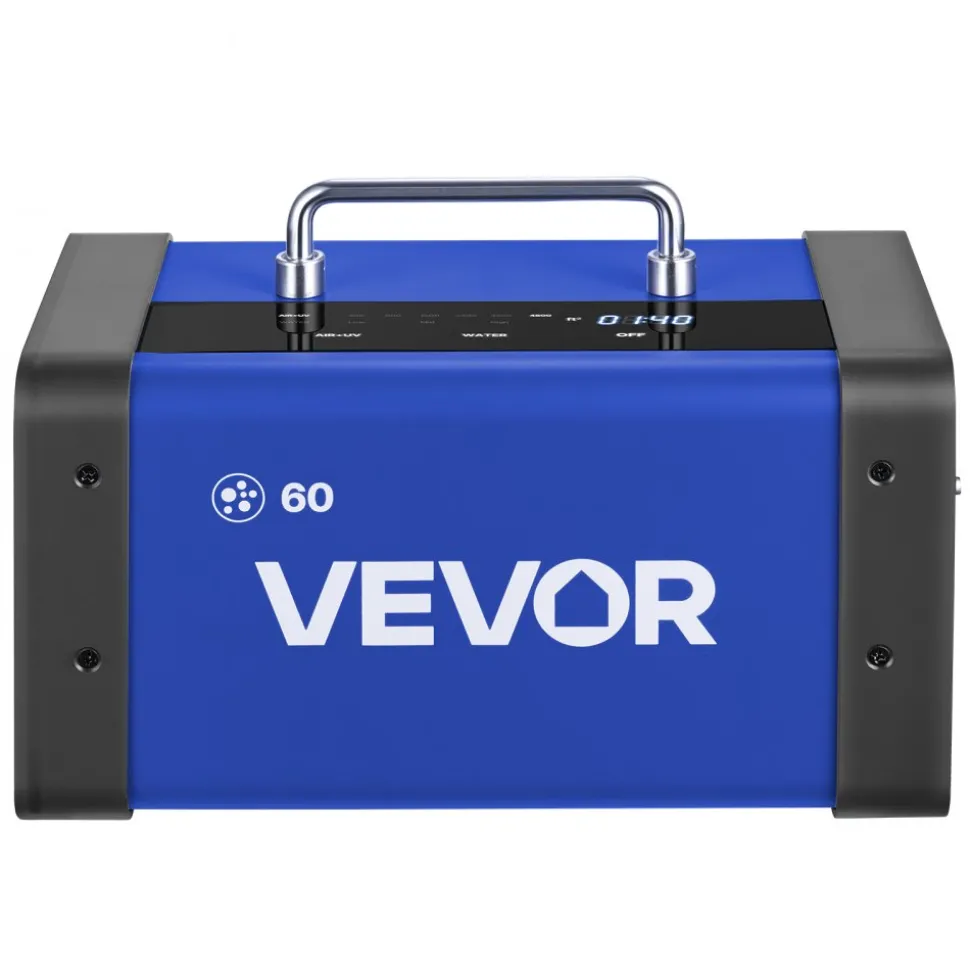 VEVOR Ozone Generator, 60000mg/h Commercial Ozone Machine, with 15s Delayed Start & Dual-Hose Water Mode & LCD Touchscreen, Industrial Deodorizer for Car, Smoke, Home Odors, Up to 4800 sq.ft