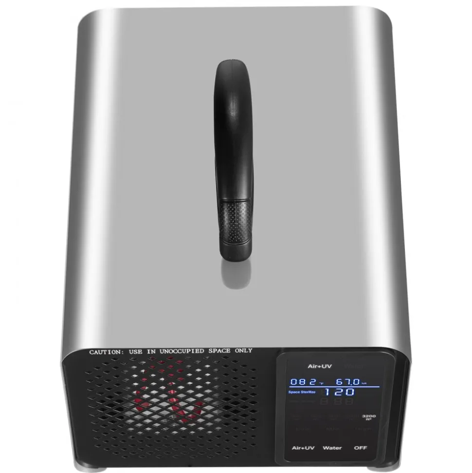 VEVOR Ozone Generator, 45000mg/h Commercial Ozone Machine, with 15s Delayed Start & Dual-Hose Water Mode & LCD Touchscreen, Industrial Deodorizer for Car, Smoke, Home Odors, Up to 3800 sq.ft
