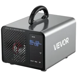 VEVOR Ozone Generator, 45000mg/h Commercial Ozone Machine, with 15s Delayed Start & Dual-Hose Water Mode & LCD Touchscreen, Industrial Deodorizer for Car, Smoke, Home Odors, Up to 3800 sq.ft