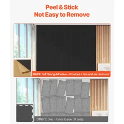 VEVOR 5 Pack Acoustic Panels with Self Adhesive, 47.2 x 23.6 x 0.4 inch Sound Proof Foam Panels, Polyester Fiber Soundproof Wall Panels High Density, for Home, Studio, Office, Theater, Black