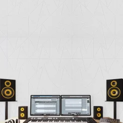 VEVOR 18 Pack Acoustic Panels with Self Adhesive, 11.8 x 11.8 x 0.4 inch Sound Proof Foam Panels, Polyester Fiber Soundproof Wall Panels High Density, for Home, Studio, Office, Theater, White
