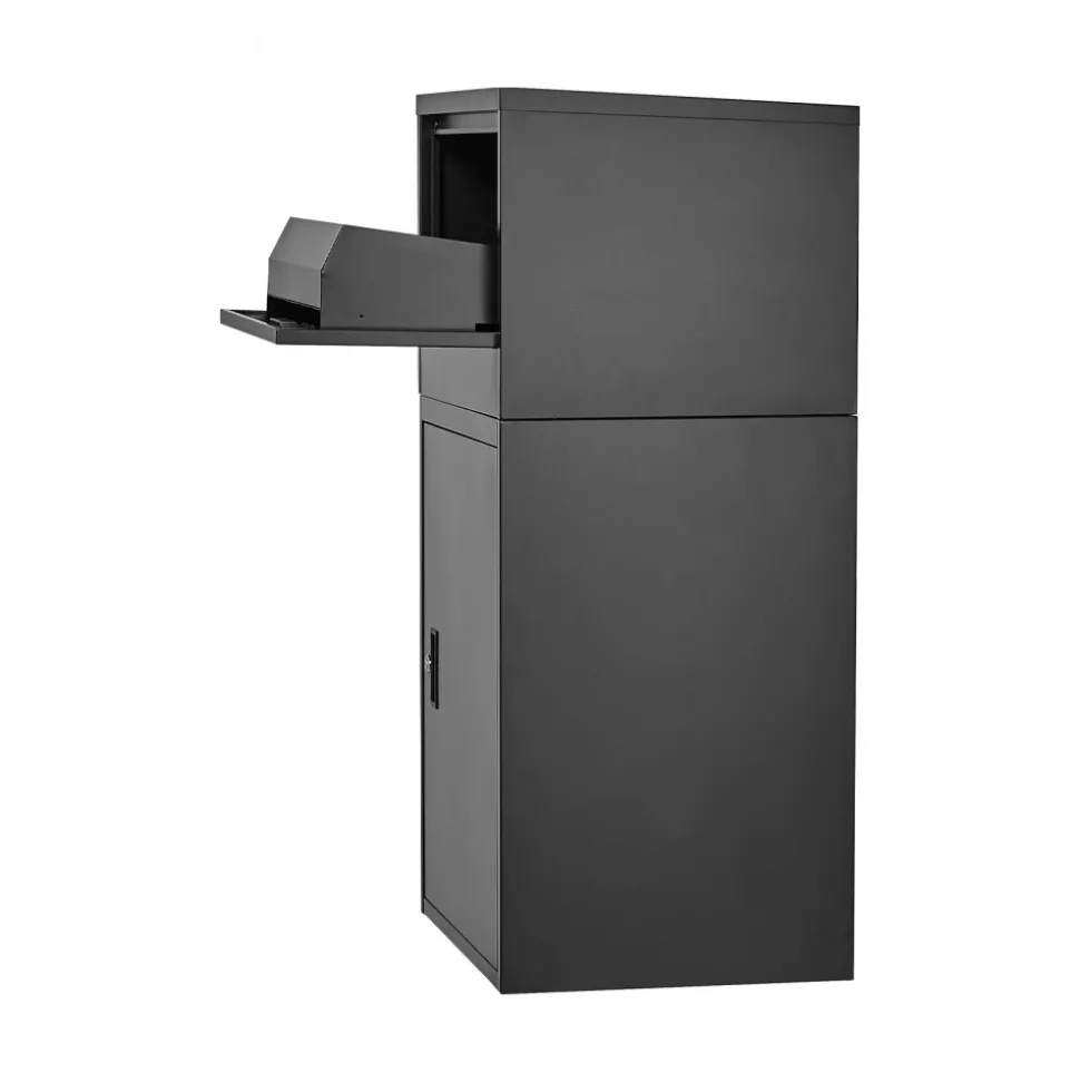 VEVOR Package Delivery Boxes for Outside, 38.6 in Mailbox for Parcel with Lock, Galvanized Steel Package Drop Box with Anti-Theft Design, Weather-Resistant Package Mailbox for Home and Office, Black