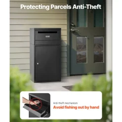 VEVOR Package Delivery Boxes for Outside, Extra Large Mailbox with Coded Lock, Galvanized Steel Wall Mounted Mailboxes 17.3