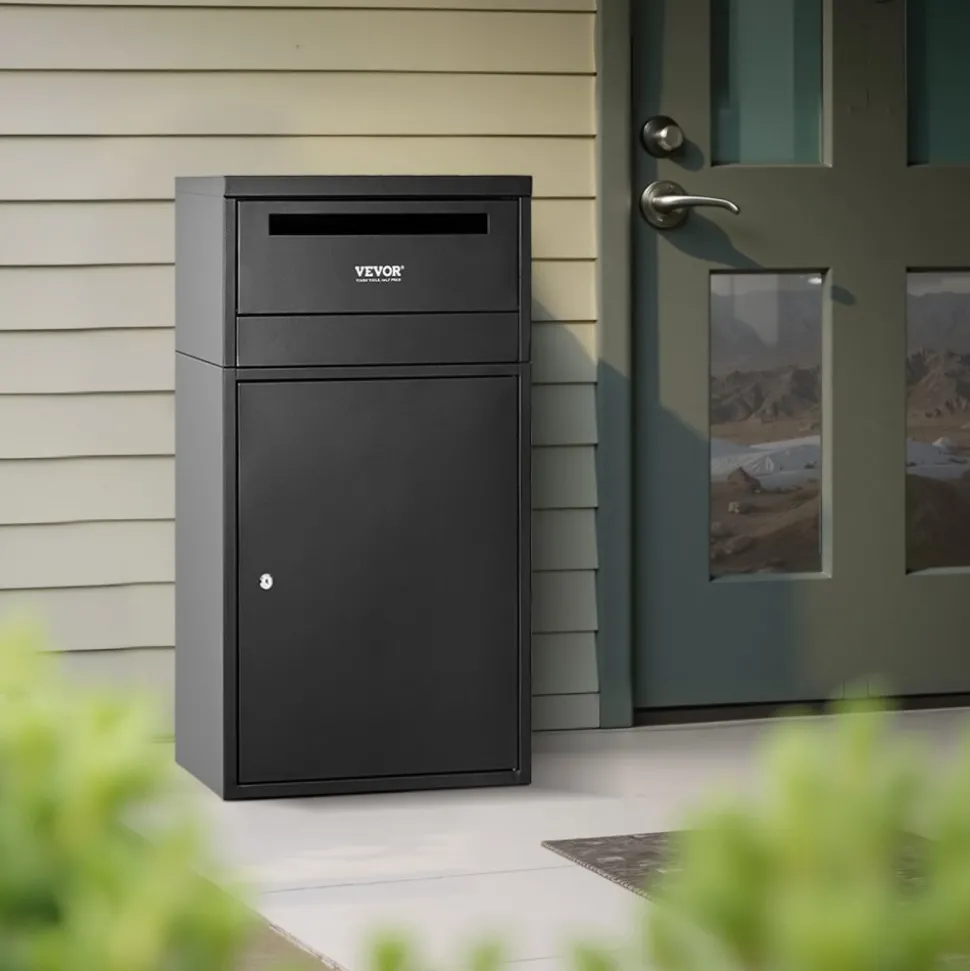 VEVOR Package Delivery Boxes for Outside, Extra Large Mailbox with Coded Lock, Galvanized Steel Wall Mounted Mailboxes 17.3"x13.8"x22.8", Anti-Theft Baffle, IPX3 Waterproof for Porch, Curbside