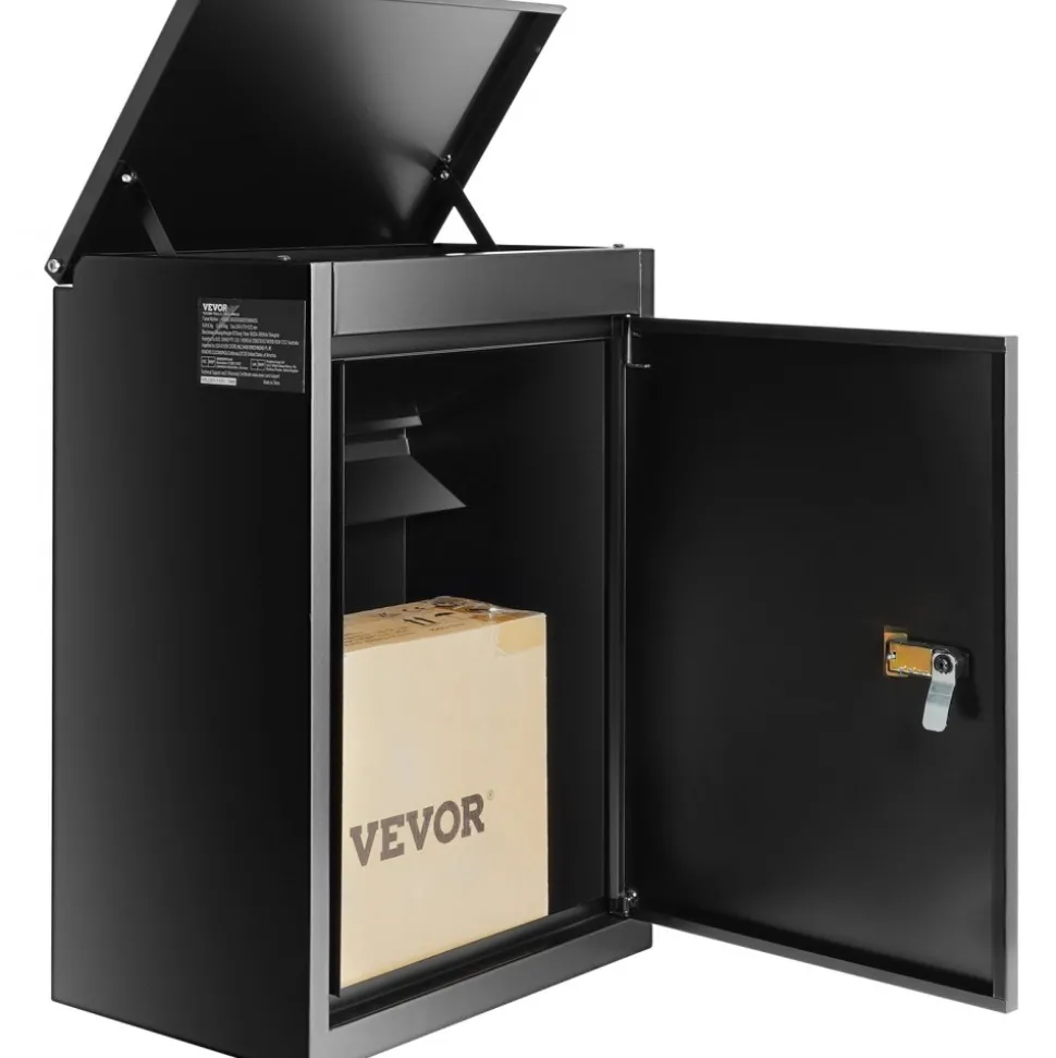 VEVOR Package Delivery Boxes for Outside 15.4" x 10.6" x 20.5", Galvanized Steel Wall Mount Mailbox with Coded Lock, Anti-Theft Baffle, IPX3 Waterproof Lockable Large Mail Box for Porch, Curbside