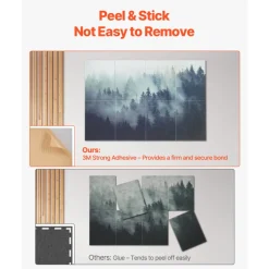 VEVOR 8 Pack Art Acoustic Panels, 63 x 23.62 x 0.4 inch Soundproof Wall Tiles, Self Adhesive Decorative Sound Dampening Absorbing Boards for Home, Office, Studio, Gaming Room,Theater,Forest