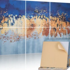 VEVOR 6 Pack Art Acoustic Panels, 70.87 x 47.24 x 0.4 inch Soundproof Wall Tiles, Self Adhesive Decorative Sound Dampening Absorbing Boards for Home, Office, Studio, Gaming Room,Theater, Pastel