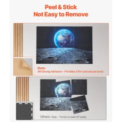 VEVOR 6 Pack Art Acoustic Panels, 70.87 x 47.24 x 0.4 inch Soundproof Wall Tiles, Self Adhesive Decorative Sound Dampening Absorbing Boards for Home, Office, Studio, Gaming Room,Theater, Earth