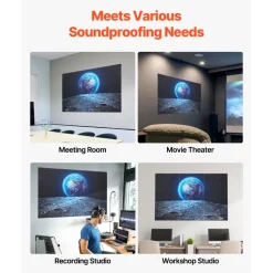 VEVOR 6 Pack Art Acoustic Panels, 70.87 x 47.24 x 0.4 inch Soundproof Wall Tiles, Self Adhesive Decorative Sound Dampening Absorbing Boards for Home, Office, Studio, Gaming Room,Theater, Earth