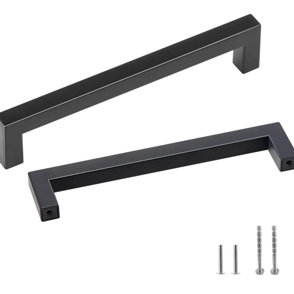 VEVOR 30 Pack Cabinet Pulls, 5.03in / 128mm Center to Center Slim Square Kitchen Cabinet Drawer, Stainless Steel Modern Kitchen Cupboard Door Handles for Kitchen Bathroom Bar Hardware Matte Black