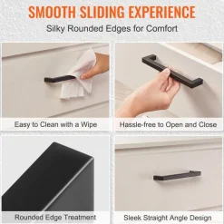 VEVOR 30 Pack Cabinet Pulls, 3in / 76mm Center to Center Slim Square Kitchen Cabinet Drawer, Stainless Steel Modern Kitchen Cupboard Door Handles for Kitchen Bathroom Bar Hardware Matte Black