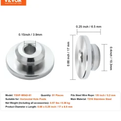 VEVOR 51Pack Cable Railing Kit 1/8