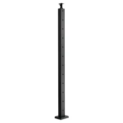 VEVOR 1-Pack Cable Railing Post, 36x2x2 In Horizontal-Hole Deck Railing Post with Pre-Drilled Holes, Stainless Steel Cable Rail Post with Horizontal and Curved Bracket, Silver, 1JZLGZXYS91466KZK001V0