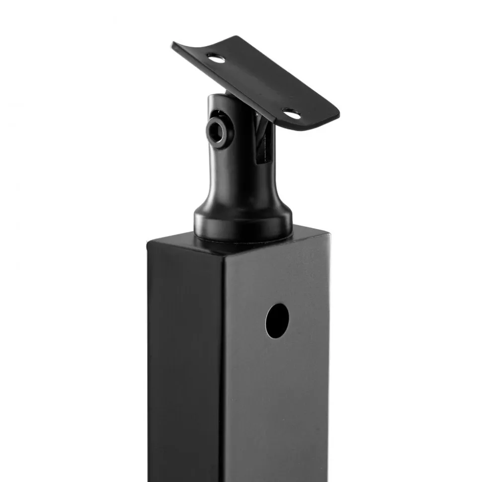 VEVOR 4-Pack Cable Railing Post, 42x1x2 In Horizontal-Hole Deck Railing Post with Pre-Drilled Holes, Stainless Steel Cable Rail Post with Horizontal and Curved Bracket, Black, 4JZLGZXHS106REP67001V0