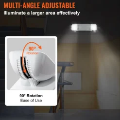VEVOR 6 Pack Commercial Emergency Light, 3W, White LED Emergency Exit Lighting Fixtures with 180 Minutes Backup Battery Adjustable 2 LED Square Head, Ceiling or Wall Mount for Business Power Outages