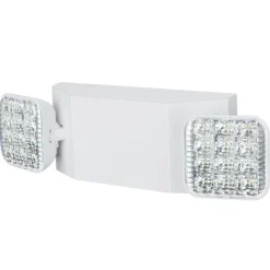VEVOR 6 Pack Commercial Emergency Light, 3W, White LED Emergency Exit Lighting Fixtures with 180 Minutes Backup Battery Adjustable 2 LED Square Head, Ceiling or Wall Mount for Business Power Outages
