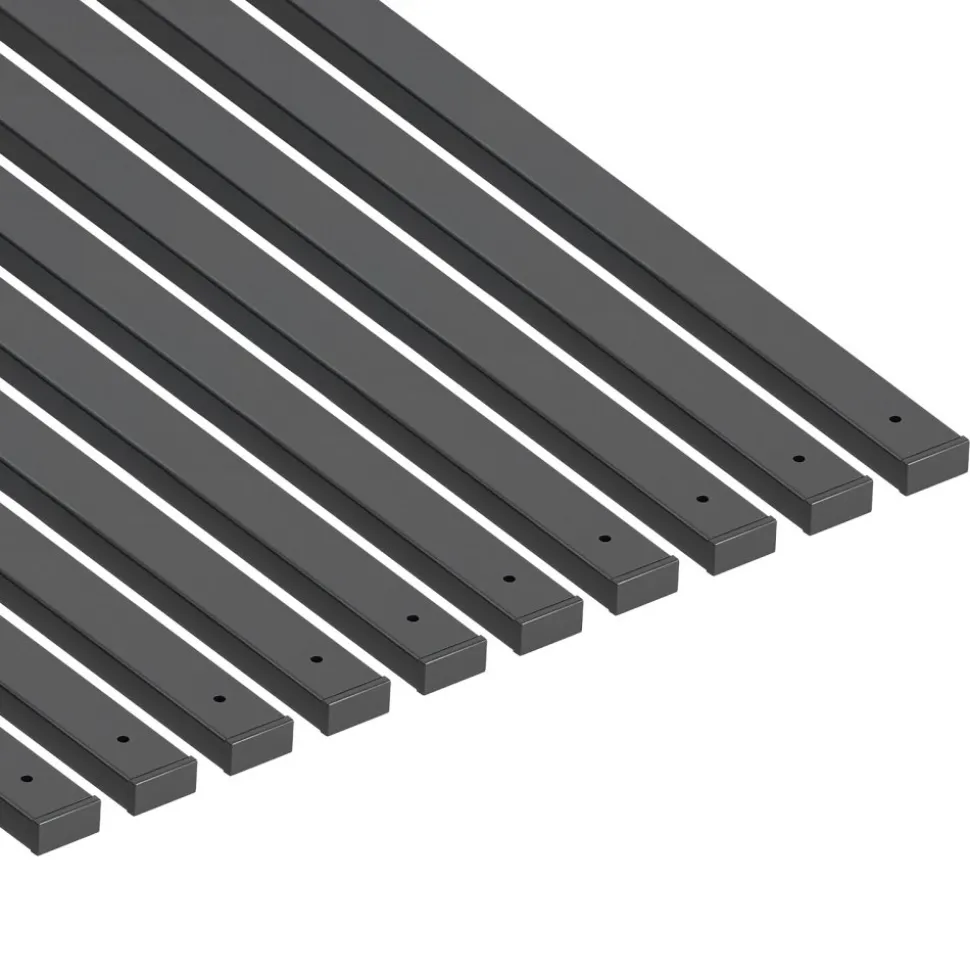 VEVOR 61 Pack Deck Balusters, 29.5 in Galvanized Steel Railing Spindles, Hollow Rectangle Metal Decking Stair Balusters with Pre-Drilled Hole, End Caps, Screws, for Deck, Porch & Stair Railing, Black