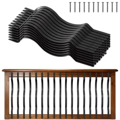 VEVOR 61 Pack Deck Balusters, 32.28 x 1 in Metal Railing Spindles, Galvanized Steel Decking Stair Balusters with Screws, Stylish Wavy Design for Outdoor Deck, Porch & Staircase Railing Fence, Black