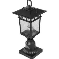 VEVOR 2 Pack Dusk to Dawn Outdoor Post Light, 15.75 in, Waterproof Lamp Post Light Fixtures with 5.5 in Pier Mount Base Glass Shade, Lightning-proof Exterior Pole Column Light for Patio Garden Pathway