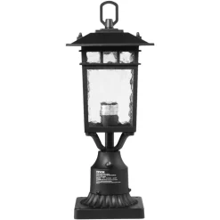 VEVOR 2 Pack Dusk to Dawn Outdoor Post Light, 15.75 in, Waterproof Lamp Post Light Fixtures with 5.5 in Pier Mount Base Glass Shade, Lightning-proof Exterior Pole Column Light for Patio Garden Pathway