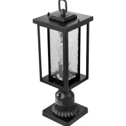 VEVOR 2 Pack Dusk to Dawn Outdoor Post Light, 17.72 in, Waterproof Lamp Post Light Fixtures with 3.5 in Pier Mount Base Glass Shade, Lightning-proof Exterior Pole Column Light for Patio Garden Pathway