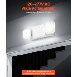 VEVOR 12 Pack Emergency Lights for Business, with Battery Backup, Commercial LED Emergency Exit Lighting Fixtures, AC 120/277V, with Two Square Head Adjustable, 90-Minute Backup, for Business, White