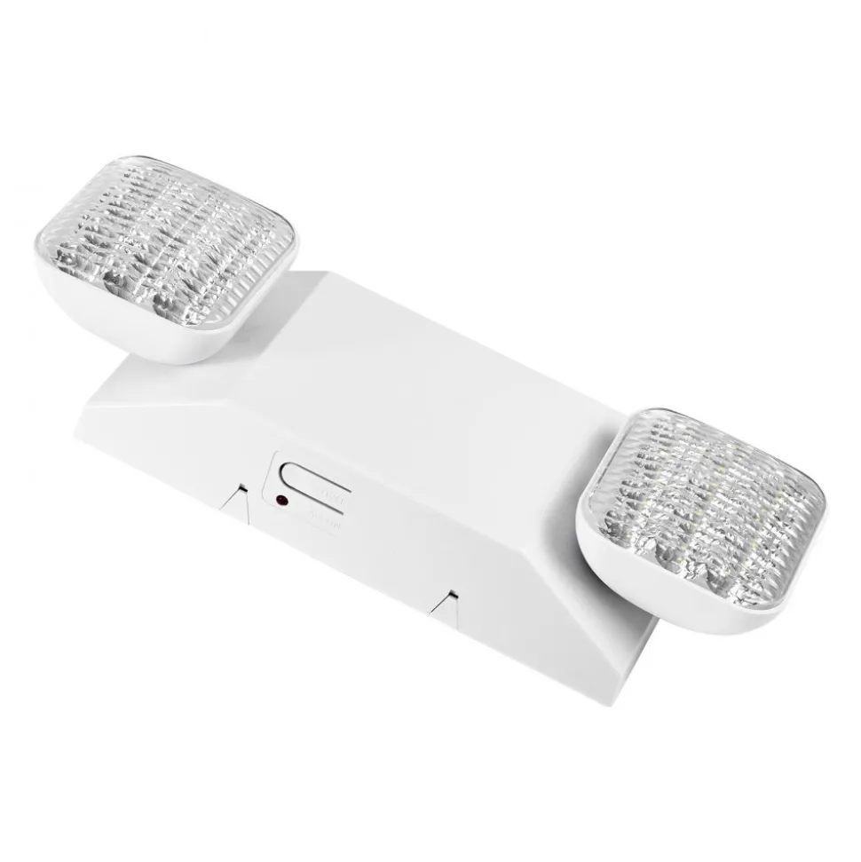 VEVOR 12 Pack Emergency Lights for Business, with Battery Backup, Commercial LED Emergency Exit Lighting Fixtures, AC 120/277V, with Two Square Head Adjustable, 90-Minute Backup, for Business, White