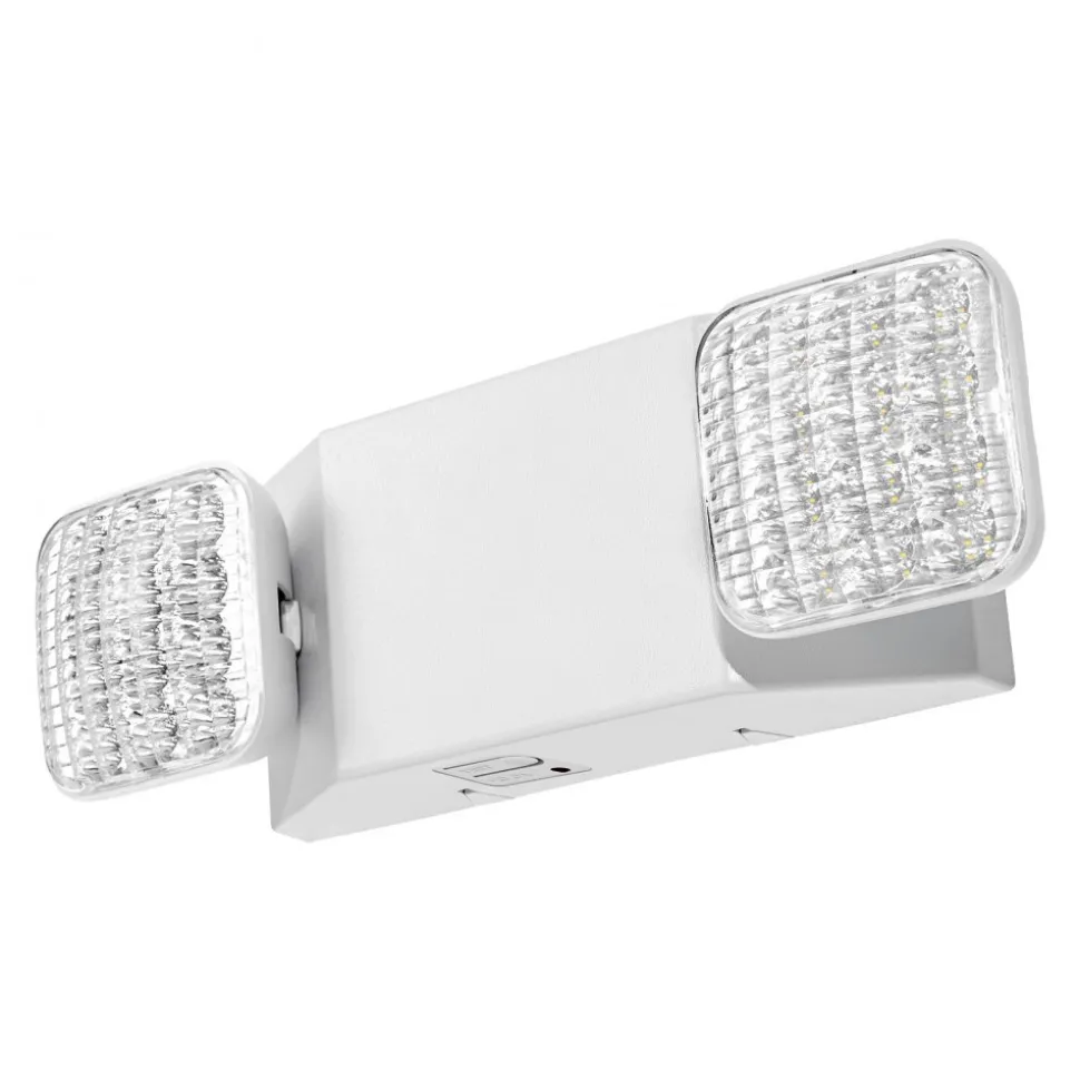 VEVOR 4 Pack Emergency Lights for Business, with Battery Backup, Commercial LED Emergency Exit Lighting Fixtures, AC 120/277V, with Two Square Head Adjustable, 90-Minute Backup, for Business, White