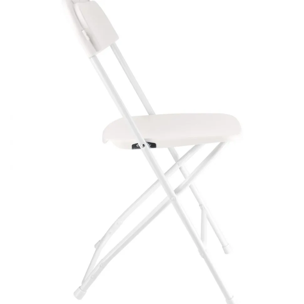 VEVOR 6 Pack Folding Chairs, Foldable Plastic Chairs with Heavy Duty Metal Frame, Portable Folding Card Table Chairs, Stackable Indoor Outdoor Seats for Home, Yard, Garden, Parties, Events, White