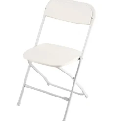 VEVOR 6 Pack Folding Chairs, Foldable Plastic Chairs with Heavy Duty Metal Frame, Portable Folding Card Table Chairs, Stackable Indoor Outdoor Seats for Home, Yard, Garden, Parties, Events, White