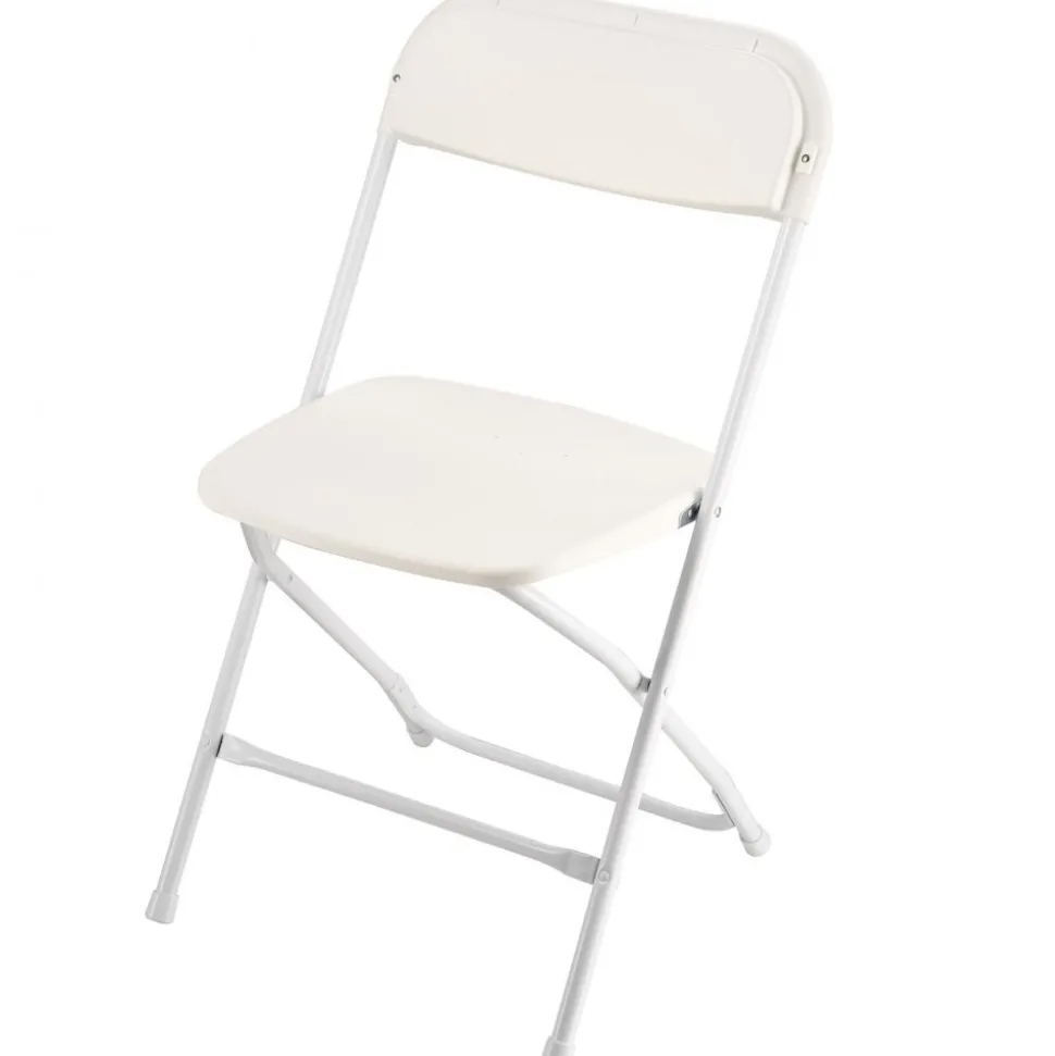 VEVOR 6 Pack Folding Chairs, Foldable Plastic Chairs with Heavy Duty Metal Frame, Portable Folding Card Table Chairs, Stackable Indoor Outdoor Seats for Home, Yard, Garden, Parties, Events, White