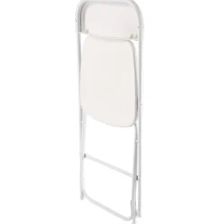 VEVOR 6 Pack Folding Chairs, Foldable Plastic Chairs with Heavy Duty Metal Frame, Portable Folding Card Table Chairs, Stackable Indoor Outdoor Seats for Home, Yard, Garden, Parties, Events, White
