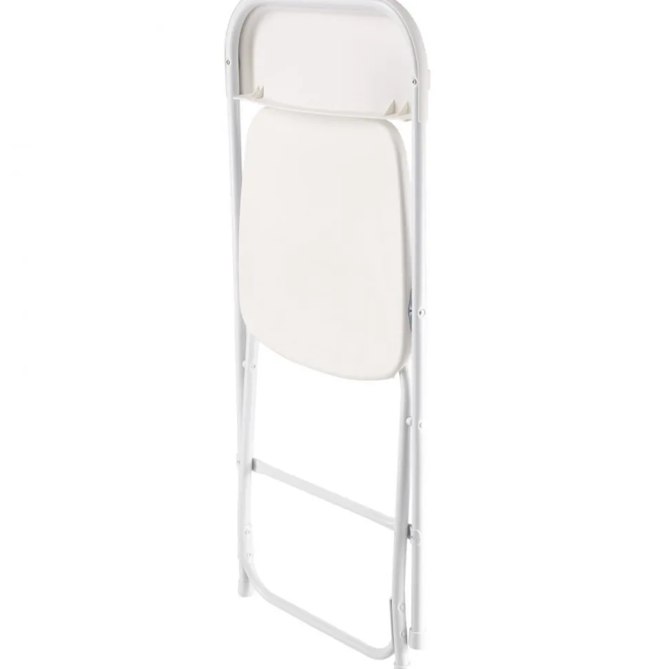 VEVOR 6 Pack Folding Chairs, Foldable Plastic Chairs with Heavy Duty Metal Frame, Portable Folding Card Table Chairs, Stackable Indoor Outdoor Seats for Home, Yard, Garden, Parties, Events, White