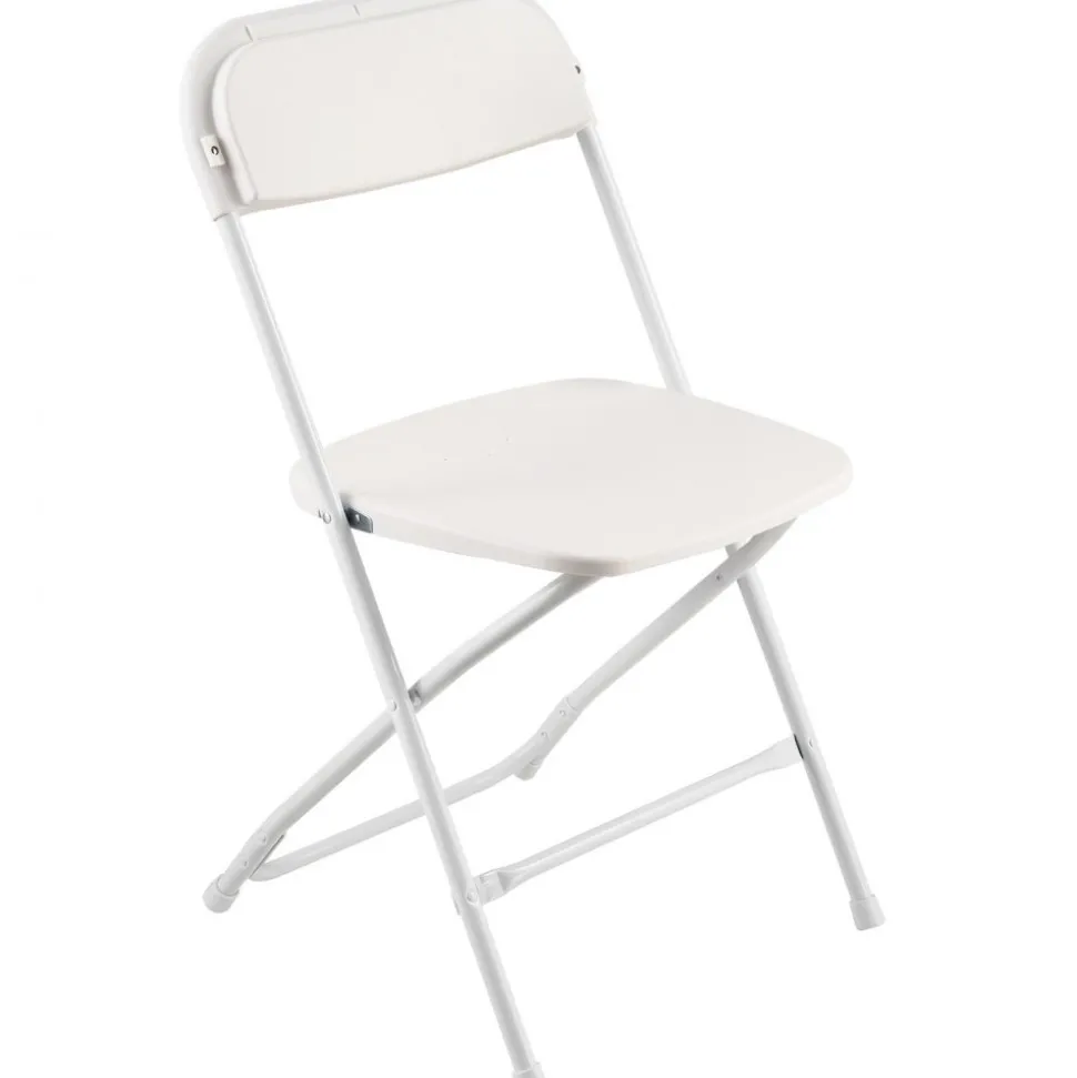 VEVOR 6 Pack Folding Chairs, Foldable Plastic Chairs with Heavy Duty Metal Frame, Portable Folding Card Table Chairs, Stackable Indoor Outdoor Seats for Home, Yard, Garden, Parties, Events, White