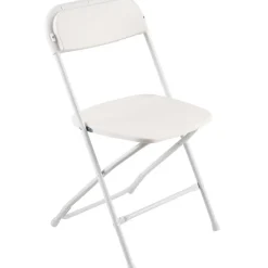 VEVOR 4 Pack Folding Chairs, Foldable Plastic Chairs with Heavy Duty Metal Frame, Portable Folding Card Table Chairs, Stackable Indoor Outdoor Seats for Home, Yard, Garden, Parties, Events, White