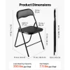 VEVOR 4 Pack Folding Chairs, Foldable Leather Chairs with Heavy Duty Metal Frame & Padded Cushion, Portable Folding Card Table Chairs, Stackable Seats for Home, Yard, Garden, Parties, Events, Black