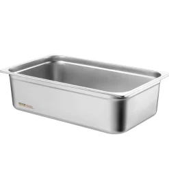 VEVOR 6 Pack Hotel Pans, Full Size Anti-Jam Steam Pan, 0.8mm Thick Stainless Steel Restaurant Steam Table Pan, 6-Inch Deep Commercial Table Pan, Catering Storage Food Pan, for Industrial & Scientific